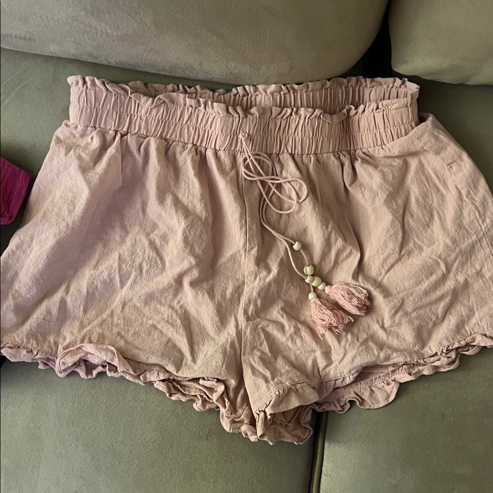 Pink Ruffled Women's Shorts